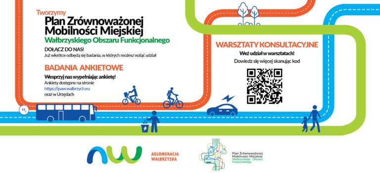 Ankieta dotycząca Planu Zrównoważonej Mobilności Wałbrzyskiego Obszaru Funkcjonalnego nadal dostępna!