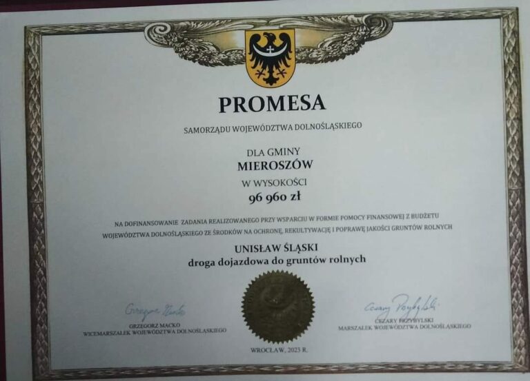Roboty drogowe w Unisławiu Śląskim