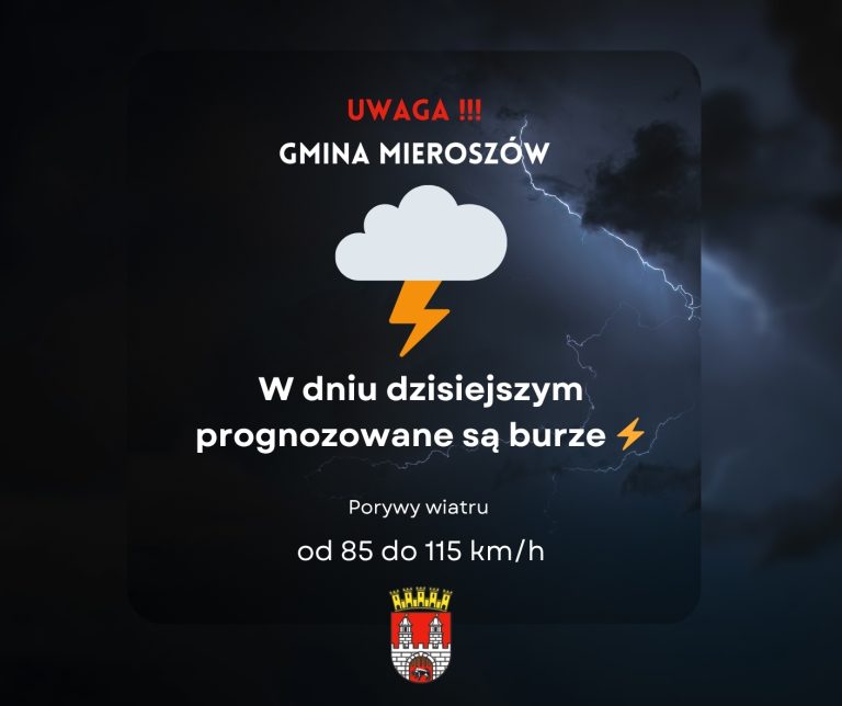 Ostrzeżenie meteorologiczne dla mieszkańców Gminy Mieroszów!