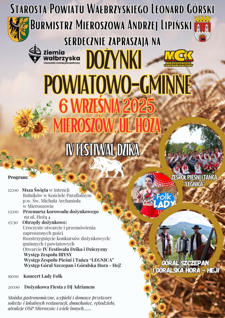 Dożynki Powiatowo-Gminne już 6 września przy ul. Hożej