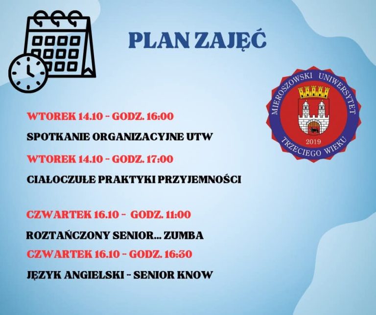Drodzy Studenci Uniwersytet Trzeciego Wieku w Mieroszowie