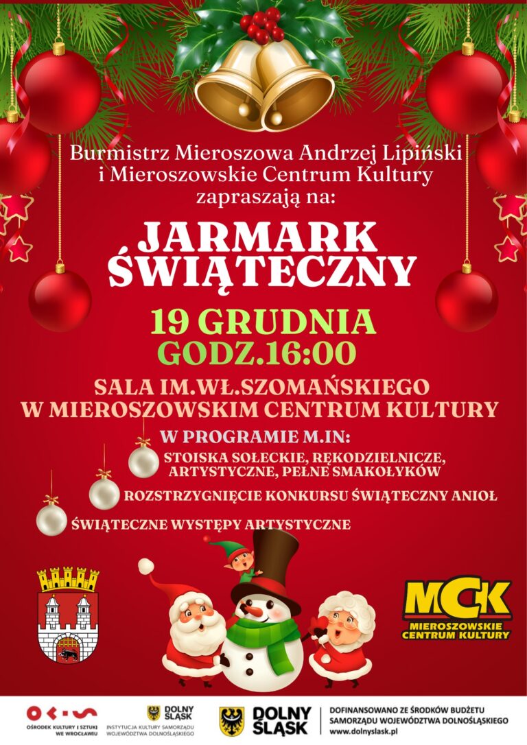 Zapraszamy Państwa na wyjątkowy Jarmark Bożonarodzeniowy